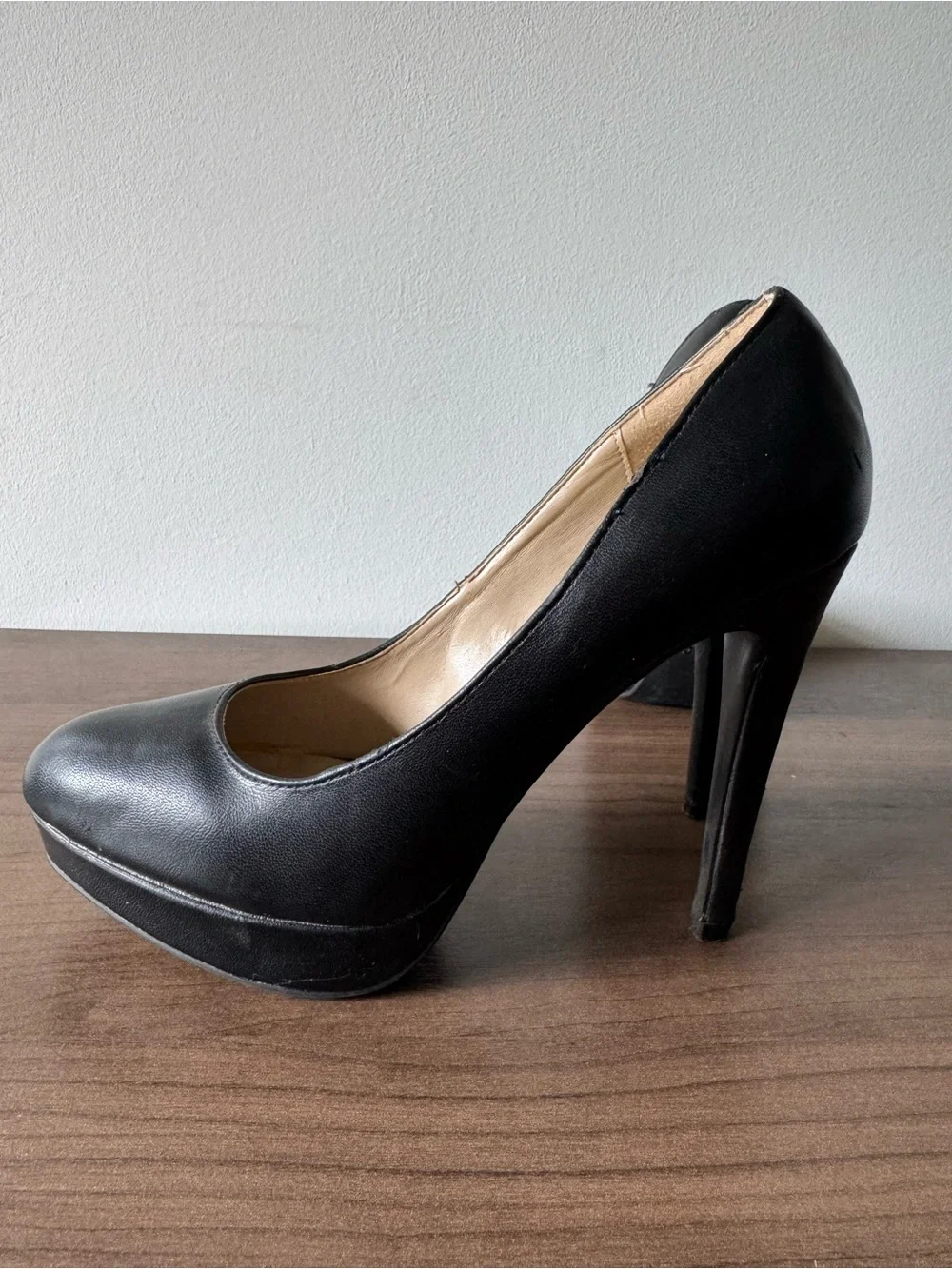 Classic Black Platform High Heel Pumps - Women's